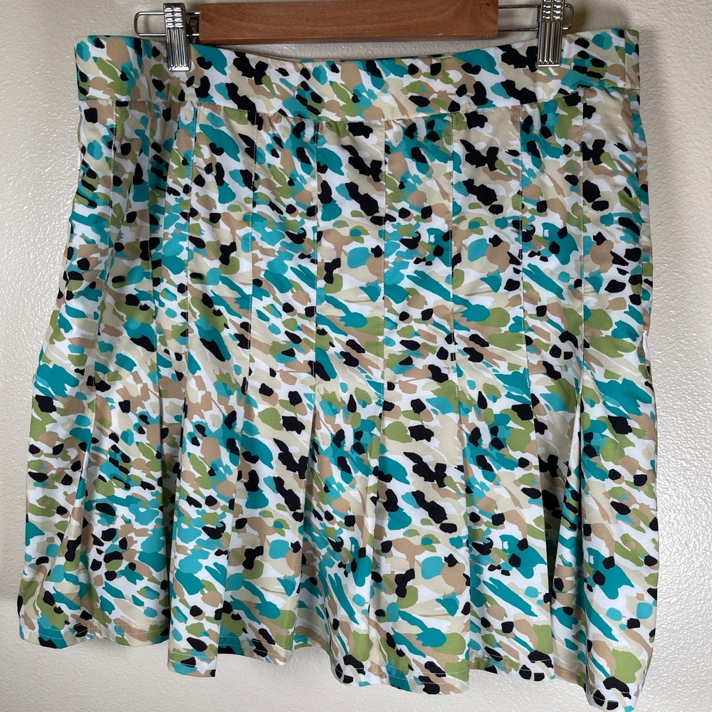 Chico's Zenergy UPF Firework Pleated Skort Women's Size 2 US Size 12 Oceano Golf